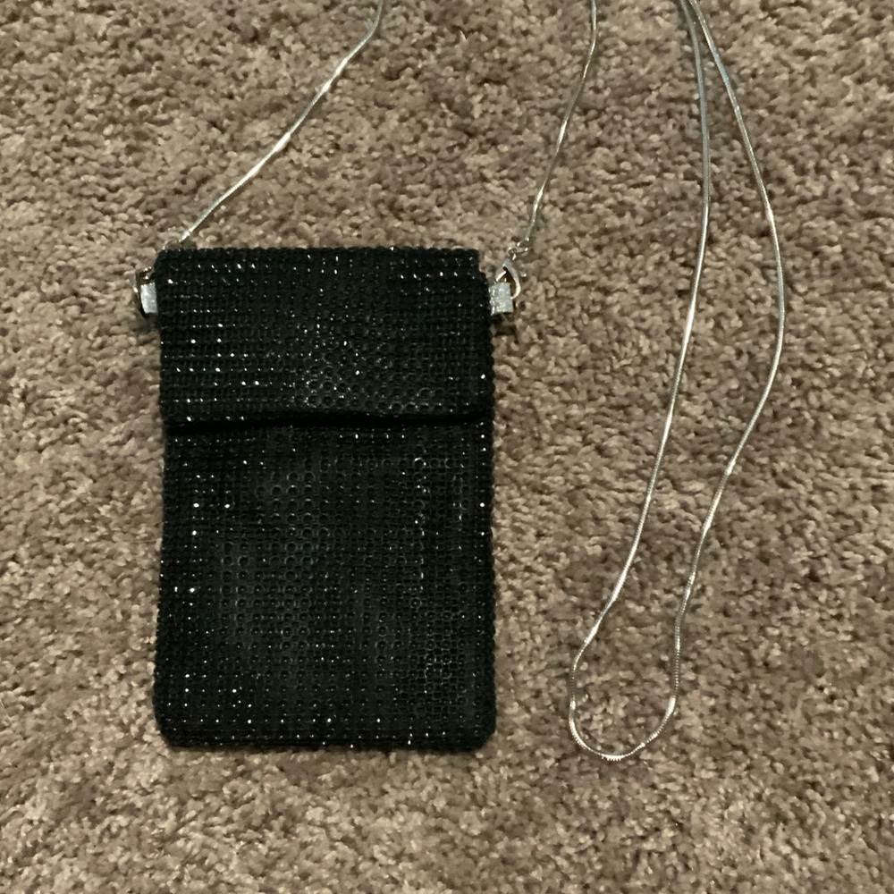 Black Beaded Crossbody Bag